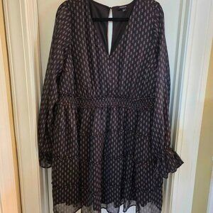 Black Dress with Floral Motif